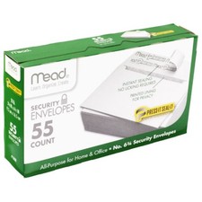 Mead Security Envelopes Press-it Seal-It 6-3/4 55 Count #75030 3 5/8" x 6 1/2"