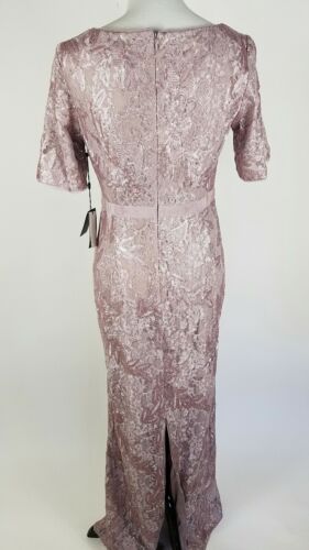 Adrianna Papell (8) Kleid rosa mauve Blumen Spitze Kurzarmkleid Bandschlitz Neu mit Etikett - Bild 3 von 6