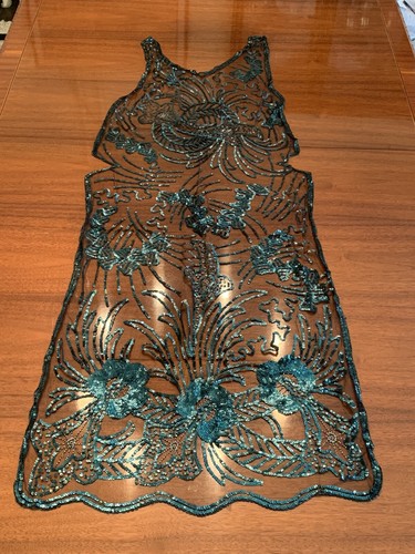 Rare Antique Art Deco Embroidered Flapper Dress Ap