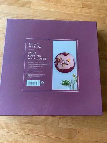 Robert Frederick Luxe Decor Paint Pouring Canvas Wall Clock Kit Round New - Picture 3 of 3