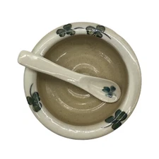 O Neil Bunratty Mini Irish Shamrock Dish Spoon Hand Painted Ireland Art Pottery