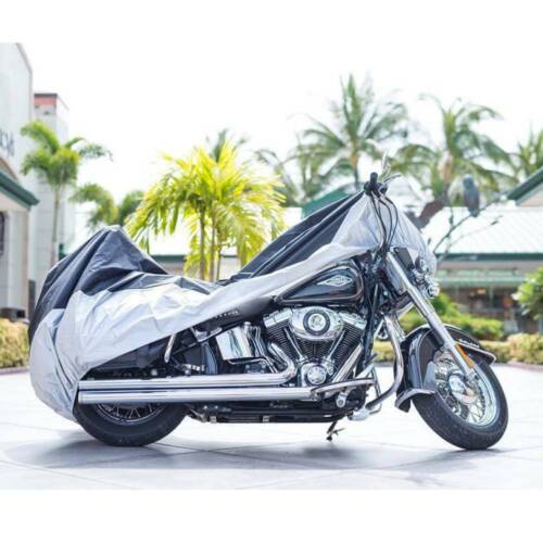 190T Funda Moto Negra Plateada Impermeable Lluvia Protector UV 86.6x37.4x43.3" - Imagen 3 de 12
