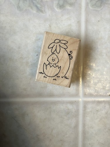 Elzybells Art Stamps Daisy Canopy E0090 Easter Spring Chick 1.5 x 2" A Muse - Picture 1 of 4