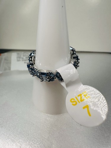 NIB Ring Bomb Party Sz7 RBP7473 Irresistible Dream Lt Sapphire Blue CZ Rhodium P - Picture 4 of 7