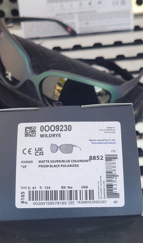 New Oakley WILDRYE Sunglasses 9230-0561 Silver-Blue Shift/Prizm Black Polarized - Picture 12 of 12