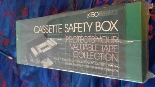 New LEBO 24/30 Cassette Tape safety Green Plastic Box Storage Unit old stock 80s