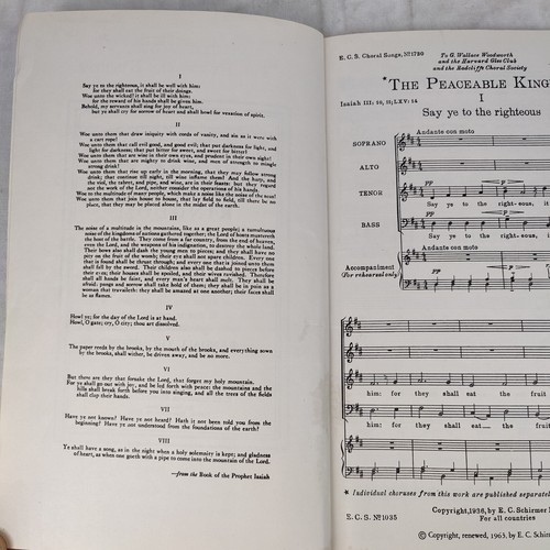Rare Vtg 1963 "The Peaceable Kingdom" Sacred Choruses By Randall Thompson - Picture 17 of 24