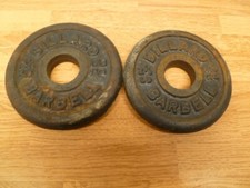 Set of 2 Vintage Billard Barbell 2-1/2 Lb Weight 5" Plates