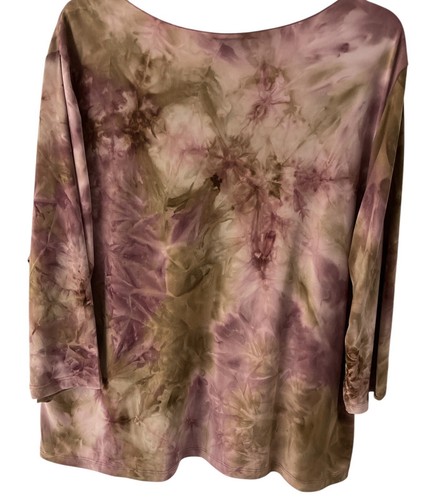 Studio 1940 Top Womens 22/24 Pink Tan Stretch V Neck Sequin 3/4 Embroidered Y2K - Picture 4 of 6