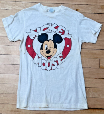 Vintage 80's Mickey Mouse Big Face TEEＸＬ RARE Vintage Mickey Mouse Big Face Disney Shirt Single