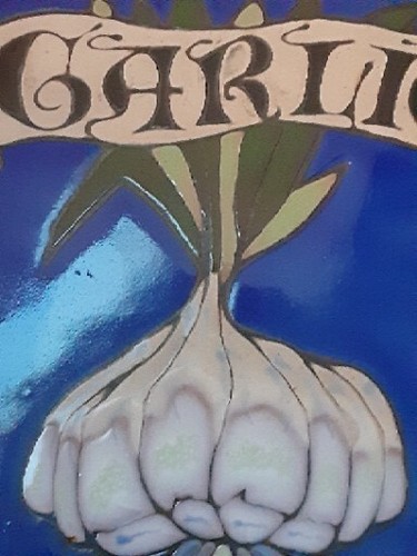 Triton Untersetzer Kunst Fliese Knoblauch Glühbirne Vintage handbemalt Küche Wanddekor USA - Bild 5 von 5