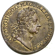 1723 M 4.6-E.12 R-6 Rosa Americana Twopence Colonial Coin