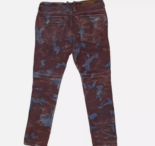 Rock Revival Elroy Skinny Moto Herren Acid Wash Biker Jeans Hose Größe 38x32 225$ - Bild 7 von 7