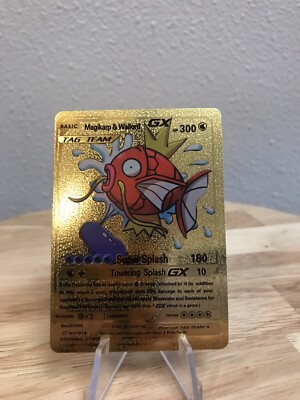 Gold Magikarp & Wailord GX Custom Pokémon Card 161/181 (SM Team Up
