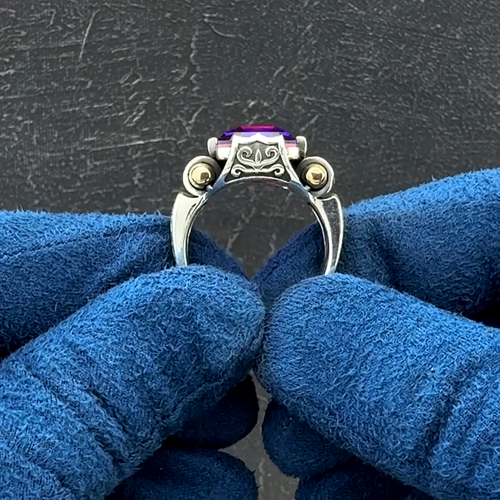 925 Sterling Silver Octagon Tourmaline Stone Turkish Men's Ring - Video 1 of 1