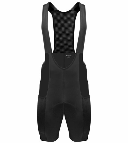 Men's Gel Touring Padded Cycling Bib-Shorts | Large Mesh Pockets | Made in USA - Picture 8 of 18