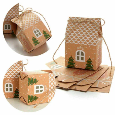 24Pcs Christmas Candy Gift Bags Xmas Cookie Packaging Party Boxes Sweets Box UK