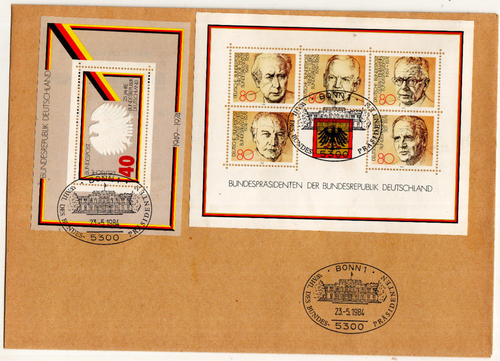 BRD Brief : Bonn So - Stempel Wahl des Bundespräsidenten 1984 / Block Frankatur