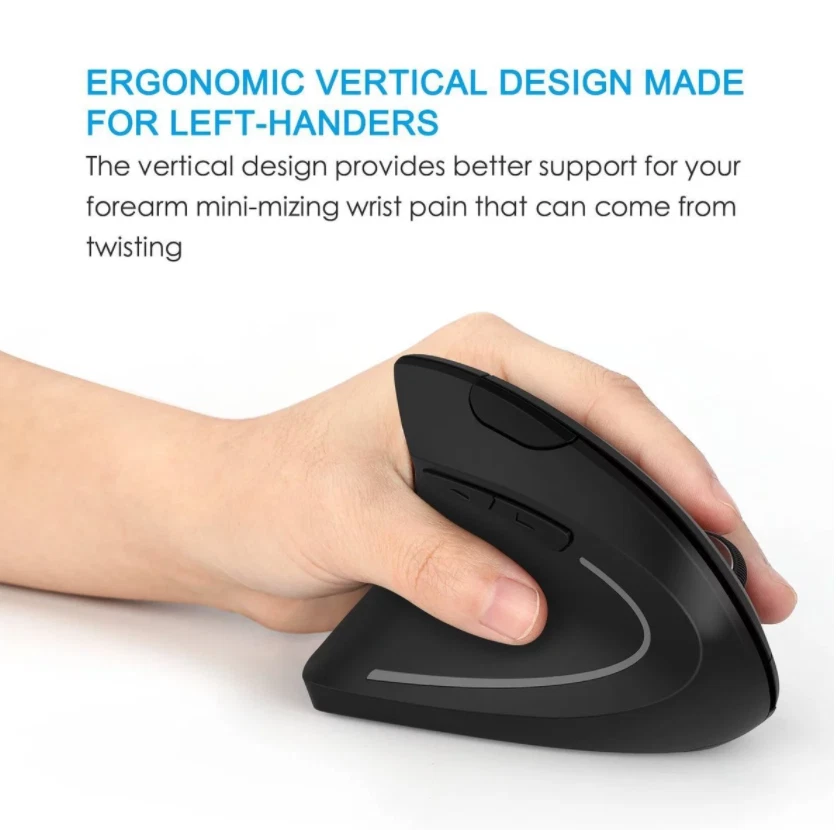 VE Optical Vertical Mouse Ergonomic Wireless 2.4G USB 3200 DPI Left Right Handed - Image 3 of 4