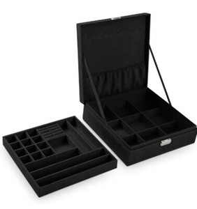 Jewellery Box Organiser With 2 Tiers Large Jewellery Storage Case With Lock