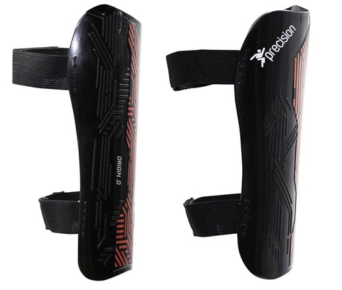 Precision Origin.0 Strap Shin Guards - Black/Red (Medium) - Picture 2 of 7