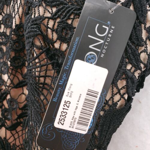 Sue Wong Nocturne Cocktail Dress Black Beige Lace Overlay Beaded Sequins Size 6 - Picture 8 of 12