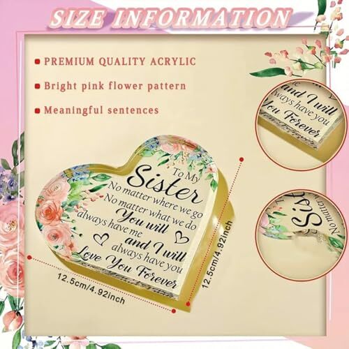 Gifts for Sister - Engraved Acrylic Plaques Desk Decorations Unique Green - Bild 3 von 8