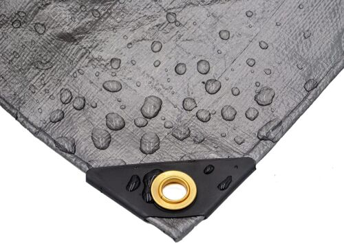 SILVER PREMIUM 14 MIL REINFORCED EXTREME HEAVY DUTY POLY TARP (CHOOSE YOUR SIZE) - Picture 2 of 3