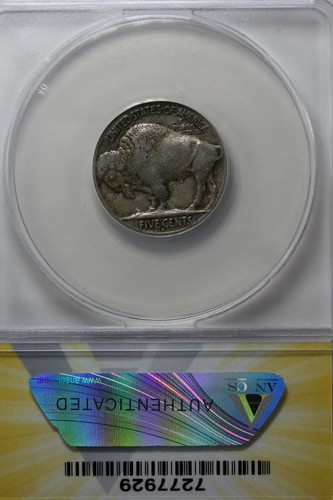 1916-S .05 ANACS VF 20 Buffalo Nickel, Indian Nickel, 5 Cent Piece - Picture 2 of 2