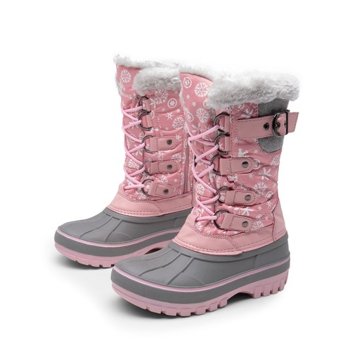 Kids Boys Girls Snow Boots Insulated Winter Fashion Knee High Ski Boots Skiing - Picture 20 of 22