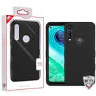 For Motorola Moto G Fast - TUFF Protector Case Rubberized Black / Black
