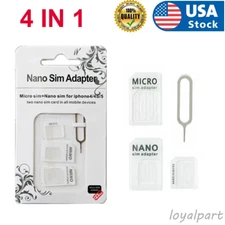 New Nano SIM Card to Micro Standard Adapter Adaptor Converter Set 4 in 1 US