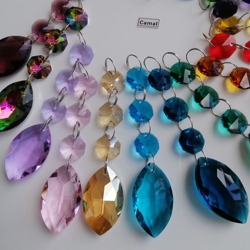 12 Piezas Lámpara de araña ojo de caballo cristal lámpara pieza prisma colgante atrapasol - Imagen 6 de 11