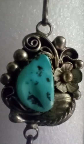 JAMESON LEE Navajo Sterling Silver TURQUOISE Gypsy Slave Bracelet Earrings Ring - Picture 11 of 12
