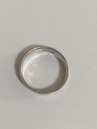 Vintage 925 Solid Sterling Silver Flat Plain Band Ring 5.5mm Wide 6.5 Men Women - Picture 6 of 14