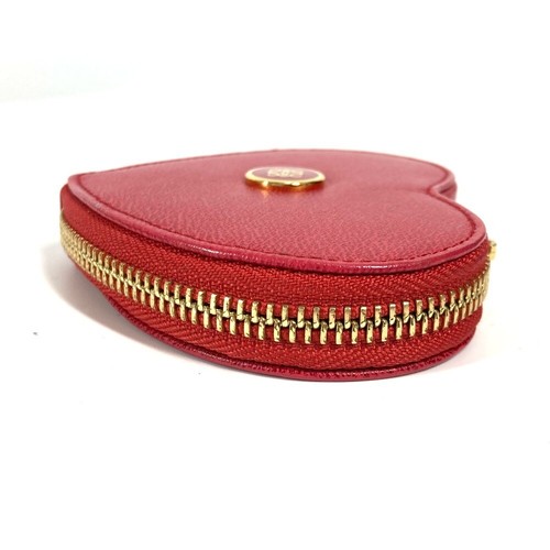 LOEWE Anagram logo heart Wallet Coin Compartment coin purse Leather Red - Bild 3 von 13