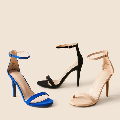 Women's Open Toe Heeled Sandals High Stiletto Heels Ankle Strap Wedding Sandals - Picture 11 of 59