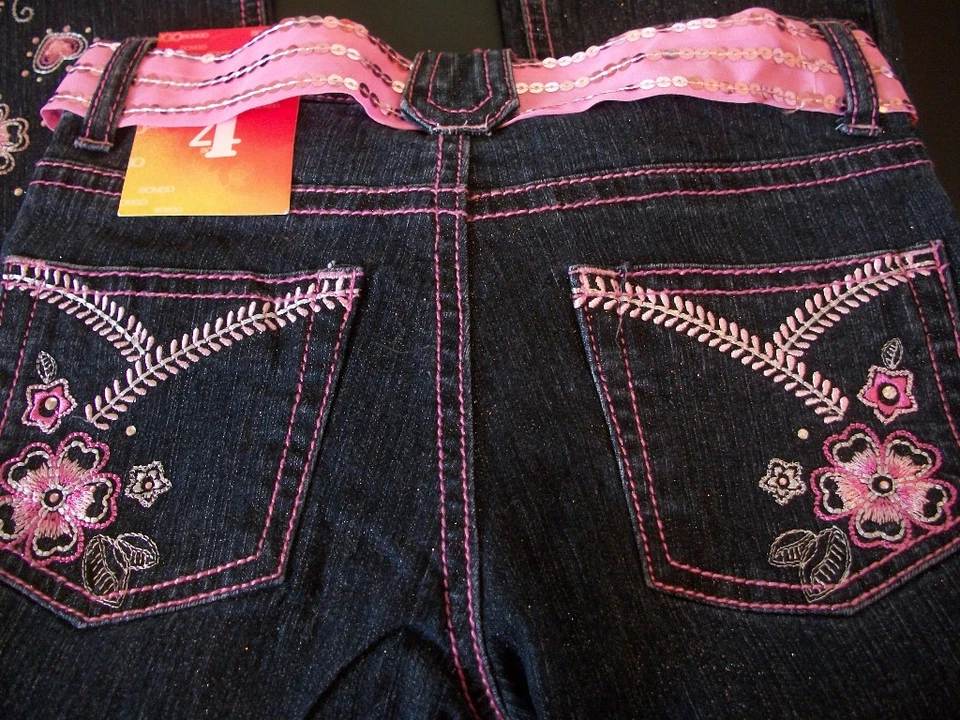 JEANS BRILLANTES BONGO NIÑAS AZUL DENIM TALLA 4 ¡¡DEMASIADO LINDOS!!! Foto 3 de 4