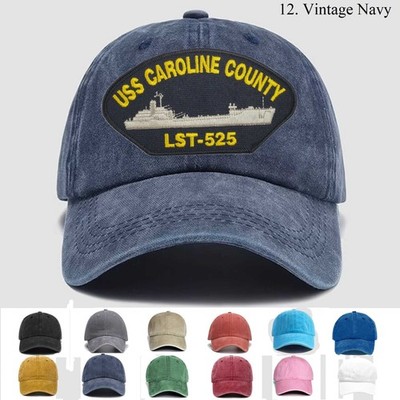 Customized Embroidered Hat Uss Caroline County Lst-525, Trucker Hat, Gift Idea