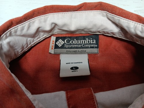 Columbia XCO Camisa Algodón Manga Corta Hombre Talla Grande Naranja Quemado Color Óxido - Imagen 11 de 20