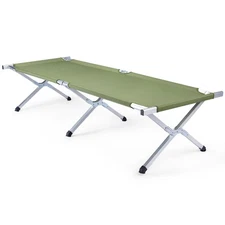 Portable Folding Camping Cot 75inch Outdoor Military Army Green Sleeping Bed