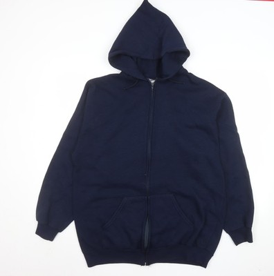 Airak Herren Fleecejacke blau XL Kapuze Full Zip Grafik