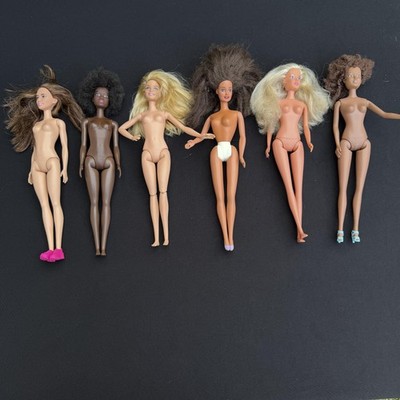 Barbie Steffi Love Fashion Dolls Lot Of 6 Nude 12in Diverse Hair Shoes Play Set