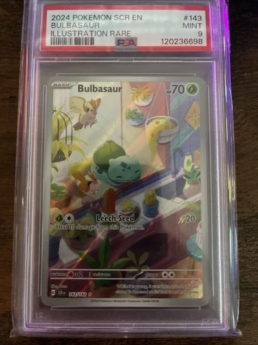 2024 Pokémon Bulbasaur Rare PSA 9 Mint Illustration Card
