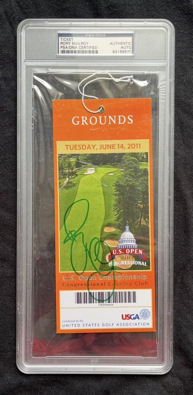 Rory McIlroy Auto Autograph 2011 US Open Ticket PSA DNA Authentic First Major 
