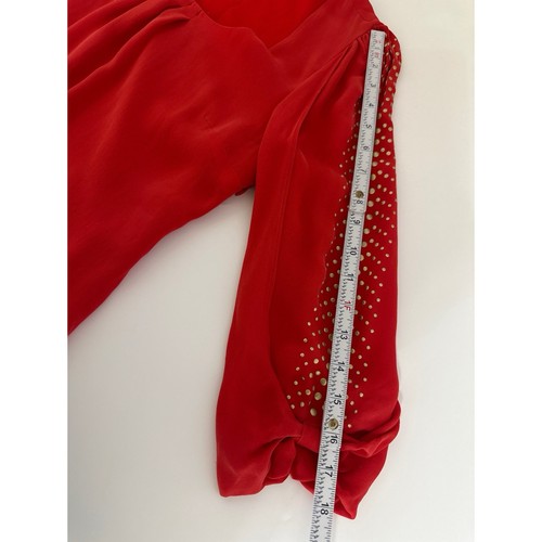 White House Black Market Studded 3/4 Sleeve 100% Silk Lined Classic Womens Top 8 - Picture 8 of 13