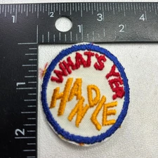 VTG BLUE Border WHAT'S YER HANDLE CB Radio Lingo Patch (C.B. Amateur Radio) 48SR