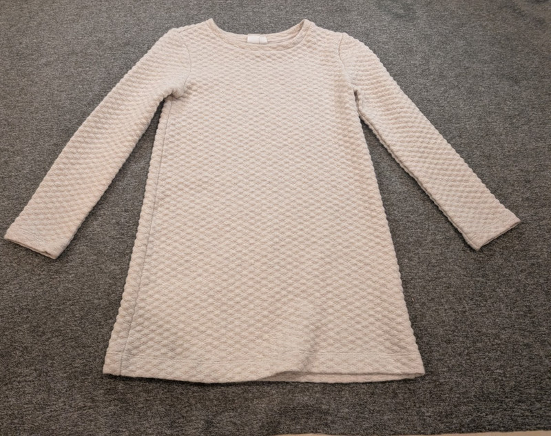 Gap Kids Sweater Dress Girls Size M (8) Cream Textured Knit Winter Dress
