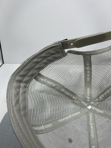 Vineyard Vines Snapback Trucker Hat Mesh Back Cap Gray Blue Whale Logo - Picture 12 of 15