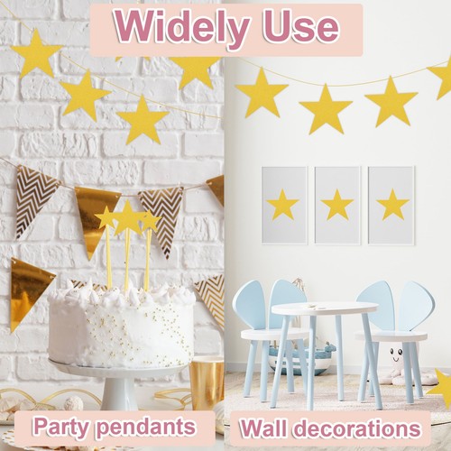 100 Pcs Laser Gold Stars Cutouts, 6 Inch Double Printed Paper Stars Cutout - Picture 6 of 6
